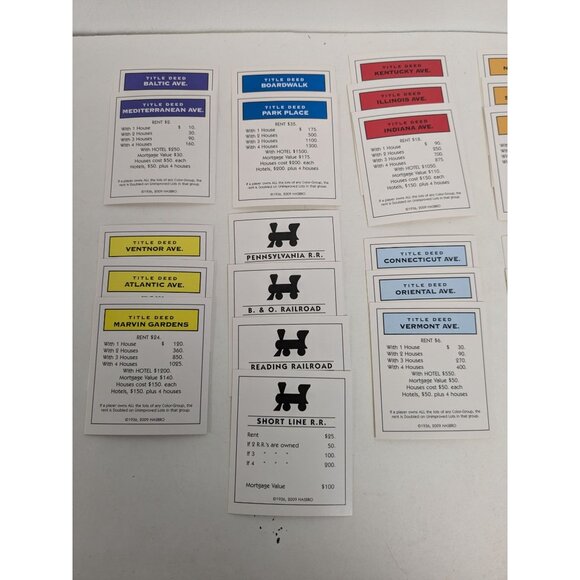 2013 Monopoly Classic Edition Game Replacement Property Cards - Picture 3 of 6